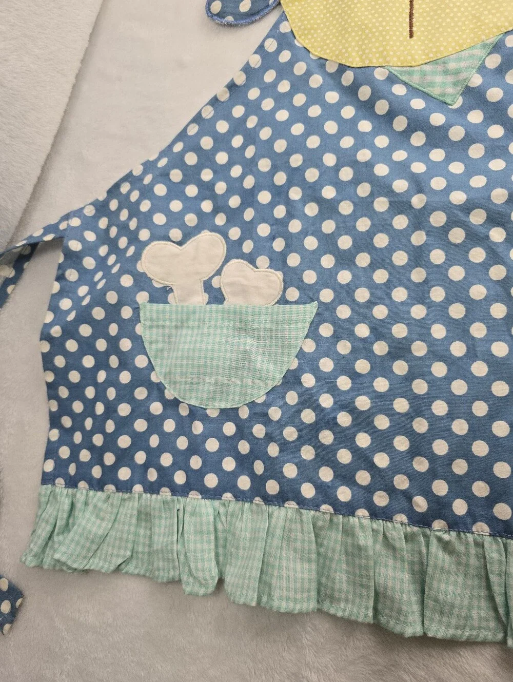 Kids Size Poka Dot Dog Apron 100% Cotton